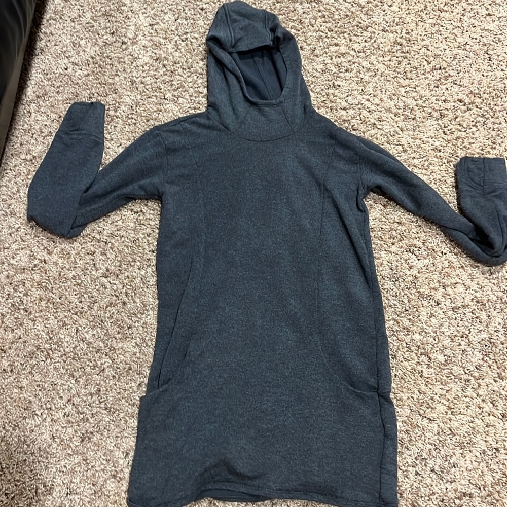 Athleta girl toasty warm hooded gray tunic XL (14)